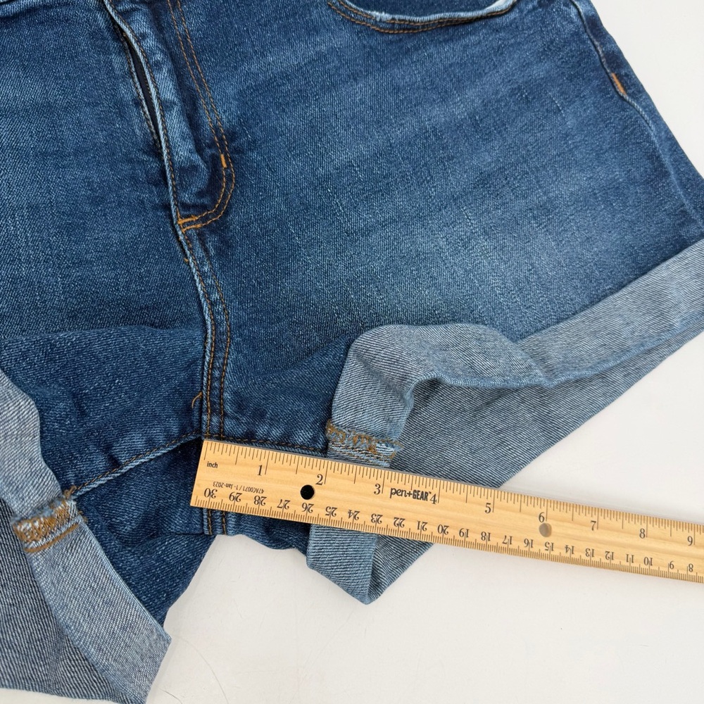 LOFT Jean Shorts Womens 12 31 Blue Denim Roll Cuff 3" Inseam Basic Summer Beach - Picture 9 of 9